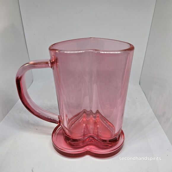 Target Bullseye Playground Valentines Glass Heart Shaped Mug With Lid Clear Red - Picture 7 of 14